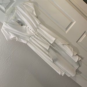 Love J L Ivory Short Sleeve Blouse Asymmetrical